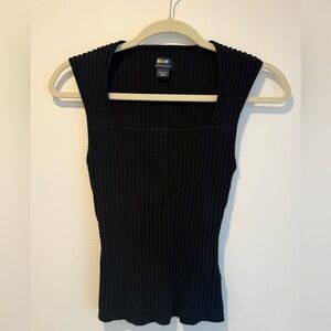Anthropologie Black Ribbed Tank Top